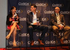 Craig Pintens, Senior Associate AD at Oregon, Gail Sideman, owner of PUBLISIDE and Justin Doherty, Senior Associate AD at Wisconsin talk about leading during a crisis during the SIDEARM Leadership Forum presented by Learfield.